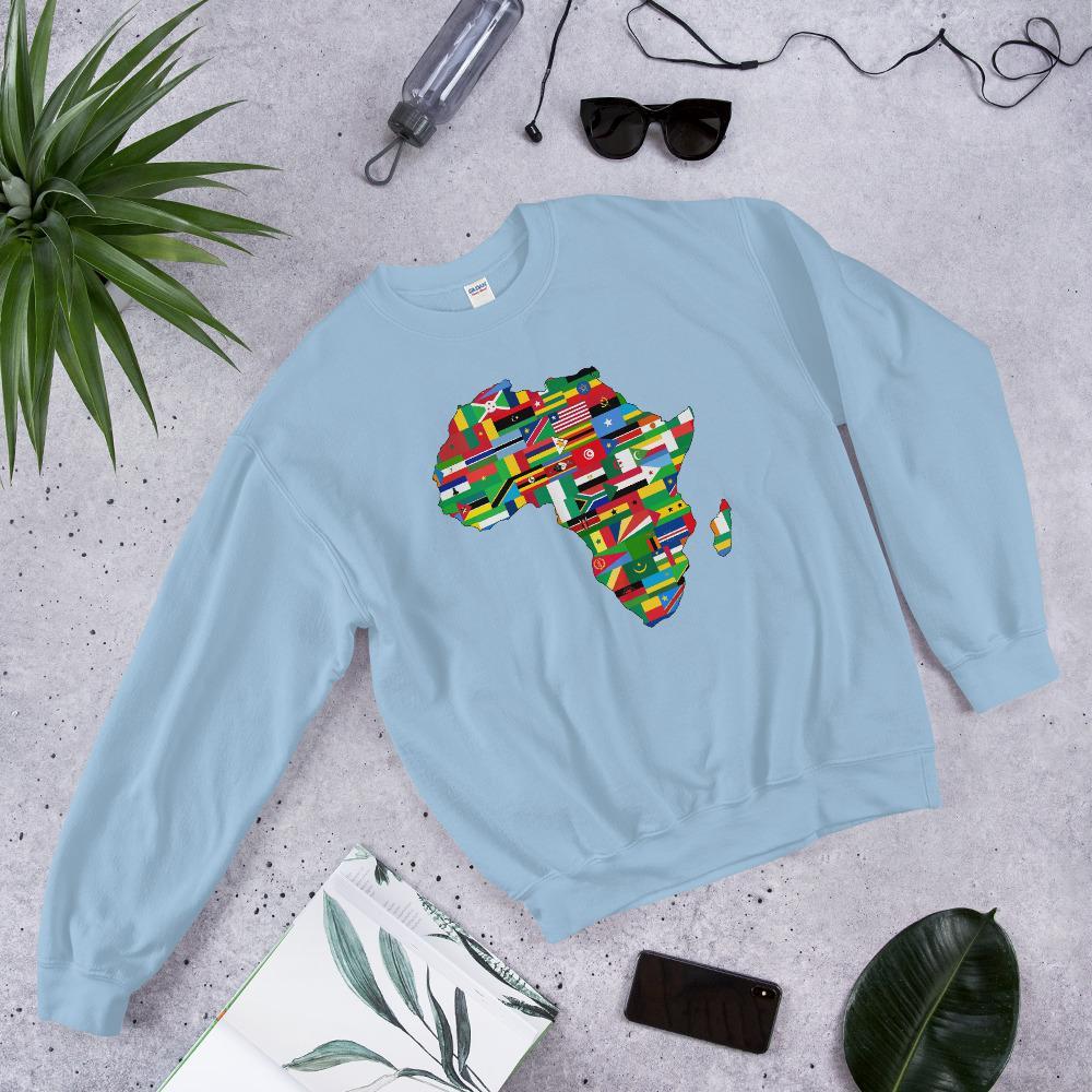 African Flags Unisex Crewneck Sweatshirt - Chocolate Ancestor