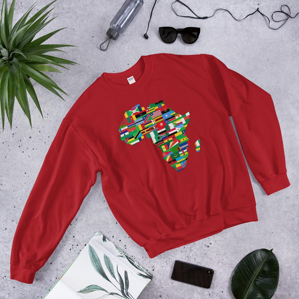 African Flags Unisex Crewneck Sweatshirt - Chocolate Ancestor