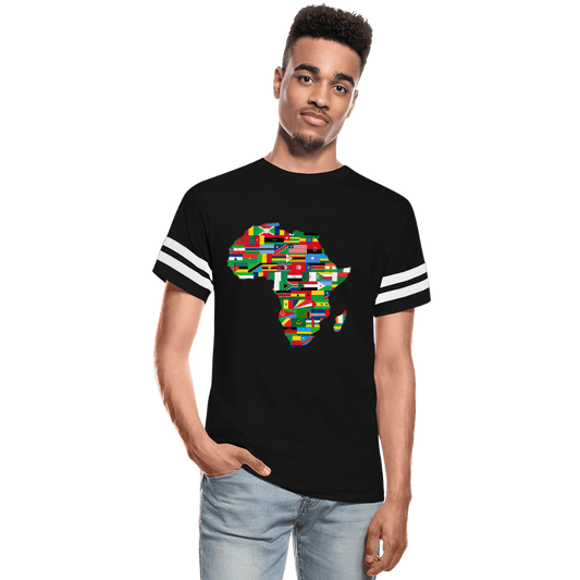 African Flags Unisex Vintage Sport T-Shirt - Chocolate Ancestor