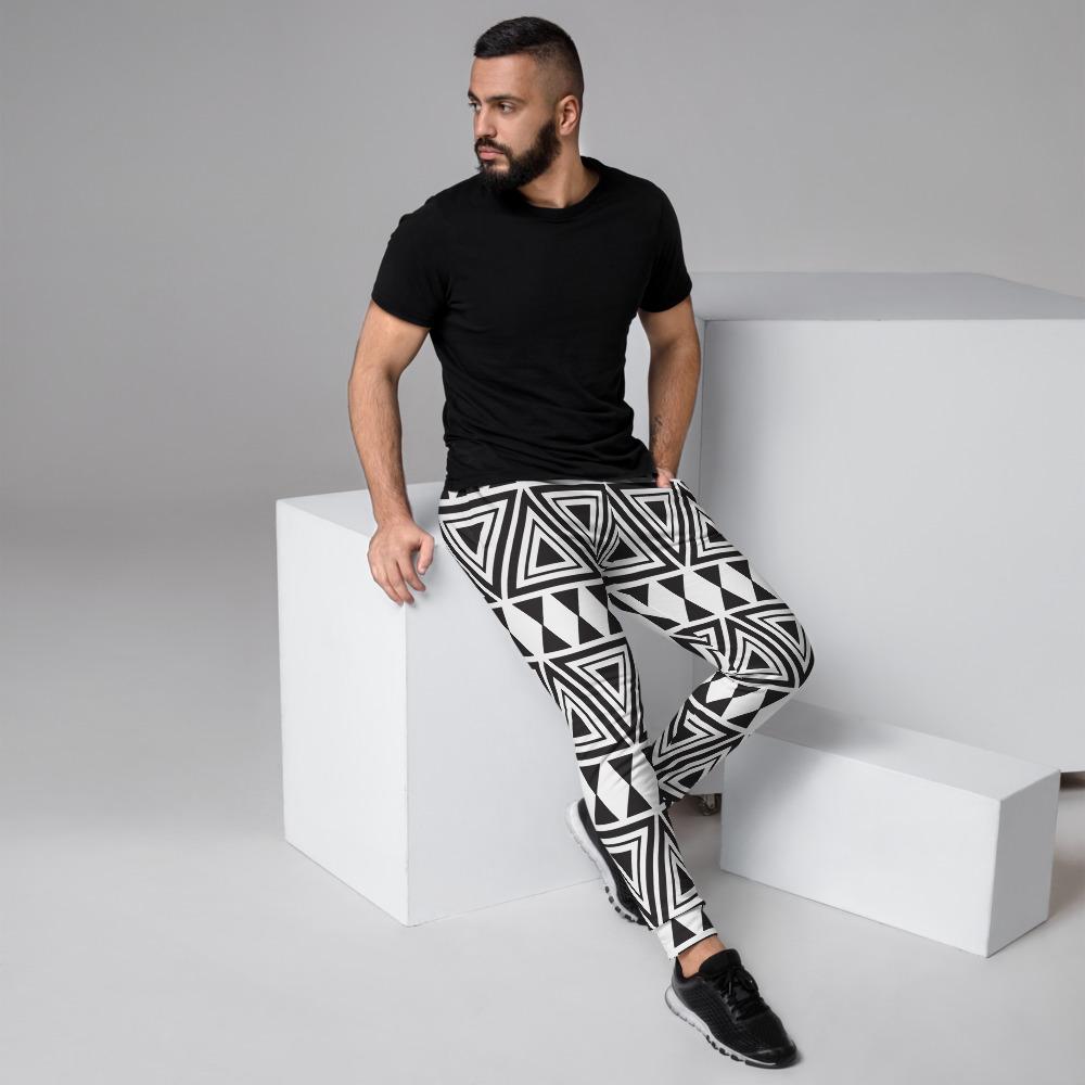 Afrocentric Geo Slim Fit Unisex Joggers - Chocolate Ancestor
