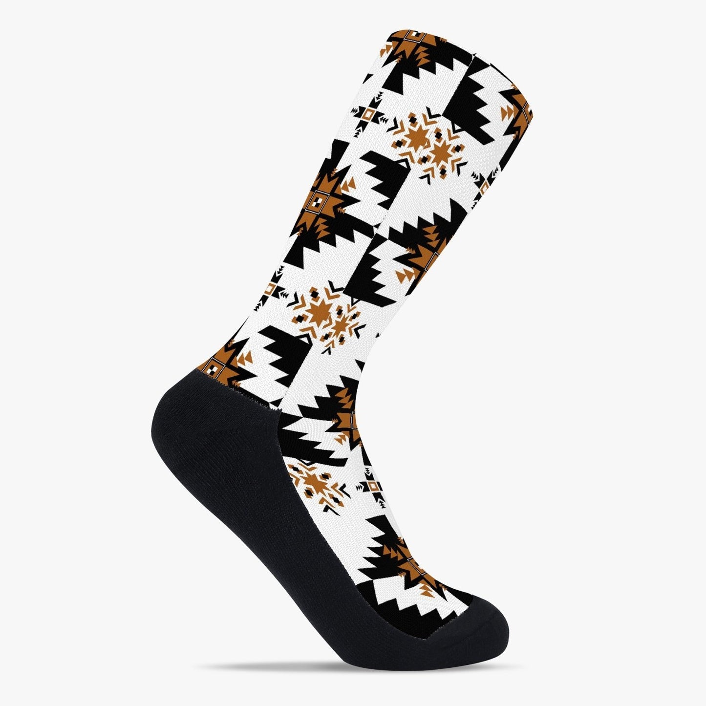 Aztec Golden Tribal Unisex Reinforced Sports Socks - Chocolate Ancestor