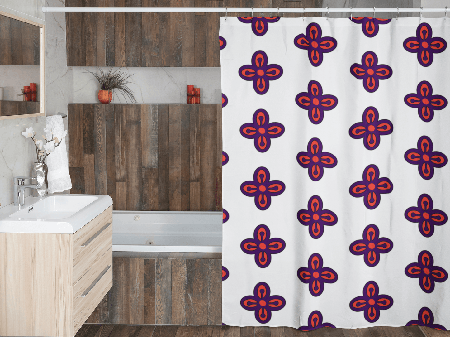 Bese Saka Adinkra Symbol Shower Curtain - Chocolate Ancestor