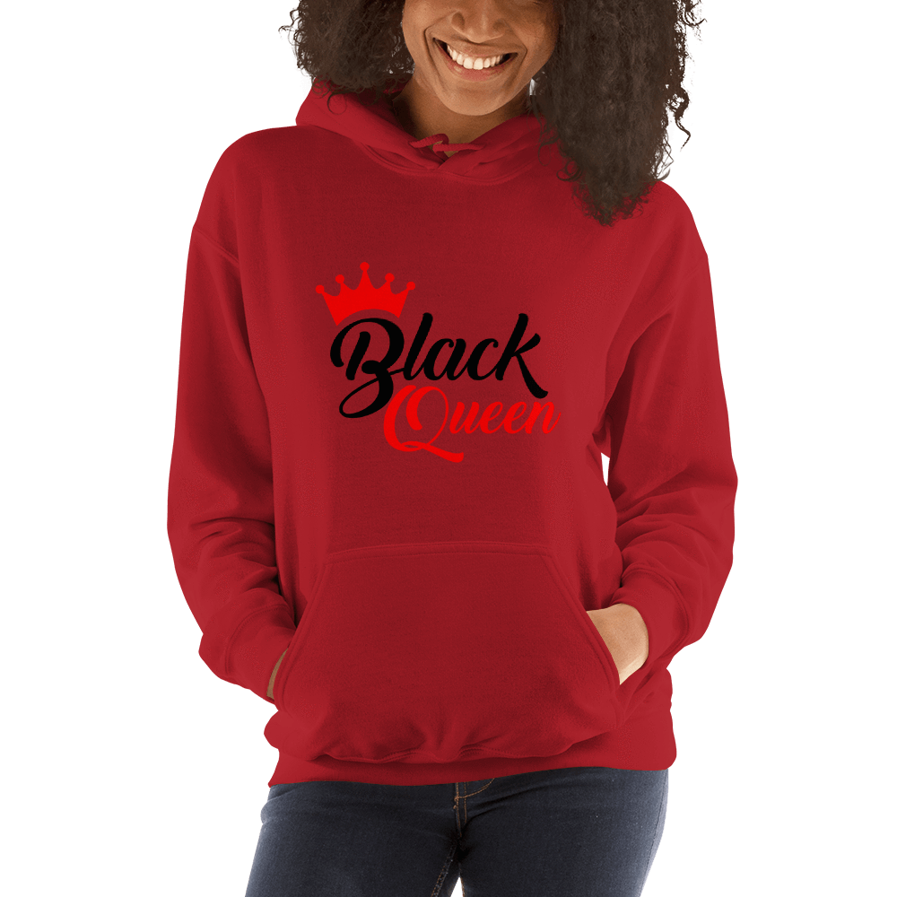 Black Queen Ladies' Hooded Sweatshirt - Chocolate Ancestor