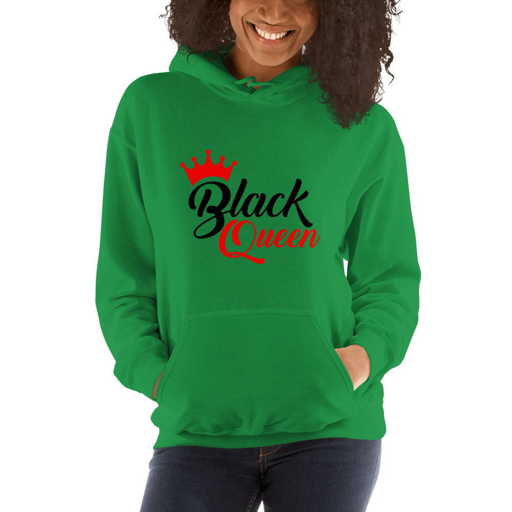 Black Queen Ladies' Hooded Sweatshirt - Chocolate Ancestor