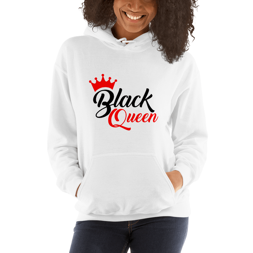 Black Queen Ladies' Hooded Sweatshirt - Chocolate Ancestor