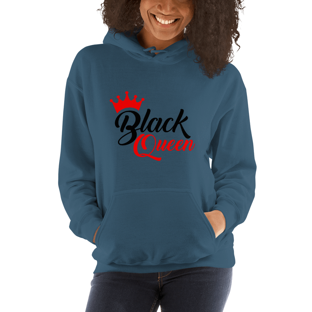 Black Queen Ladies' Hooded Sweatshirt - Chocolate Ancestor