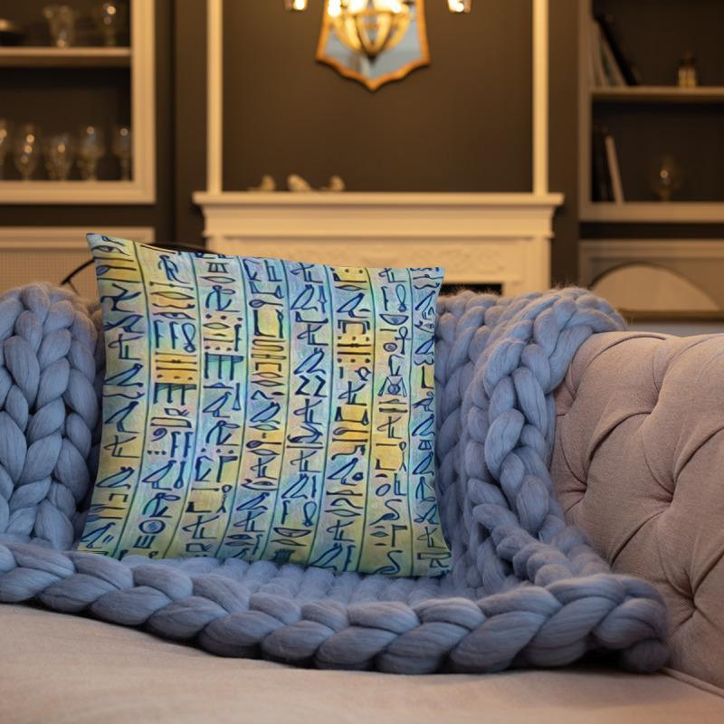 Egyptian Hieroglyphics Pillow - Chocolate Ancestor