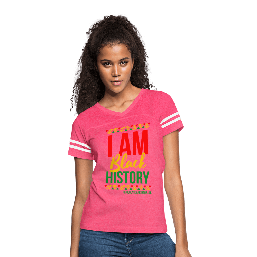 I Am Black History Women’s Vintage Sport T-Shirt - Chocolate Ancestor