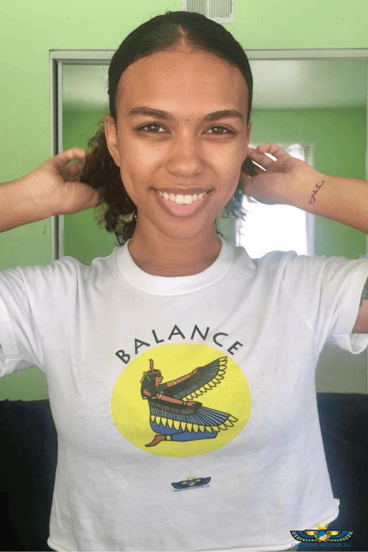 Ma'at Balance Short sleeve crop top - Chocolate Ancestor
