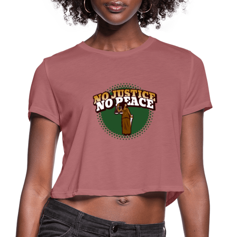 No Justice No Peace Women's Crop Top (Style 2) - Chocolate Ancestor