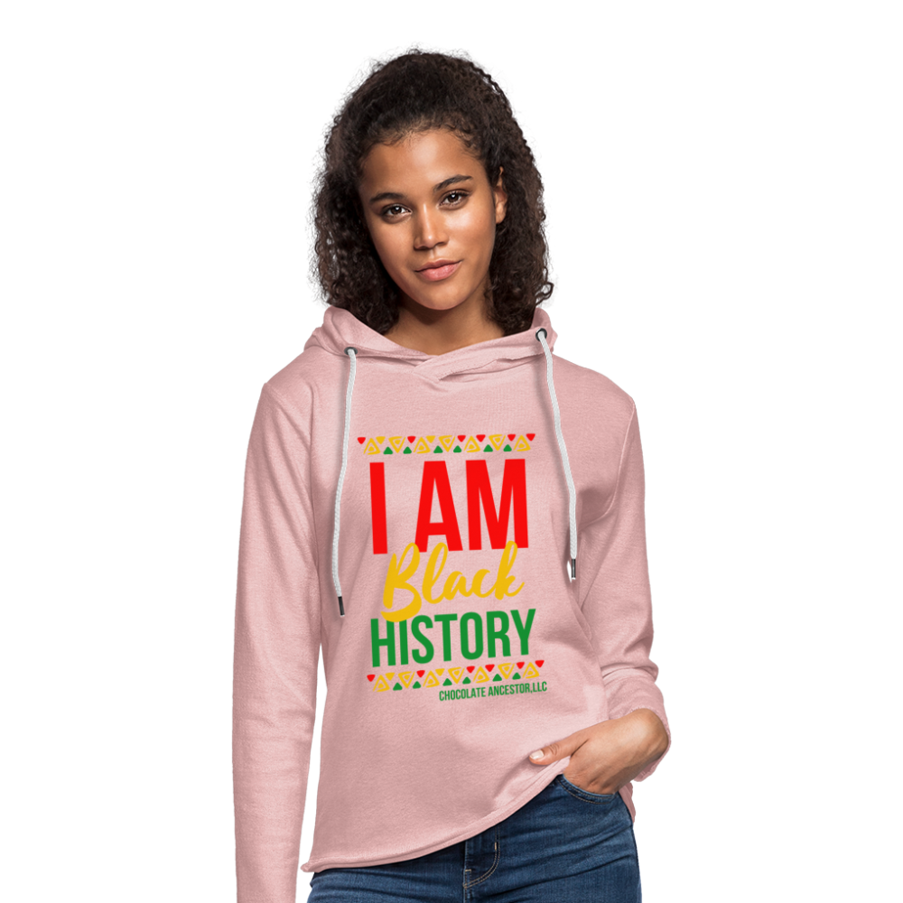 I Am Black History Unisex Lightweight Terry Hoodie - cream heather pink