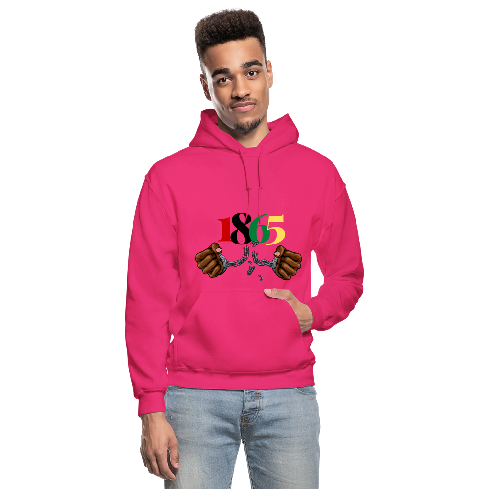 1865 Juneteenth Heavy Blend Adult Hoodie - fuchsia