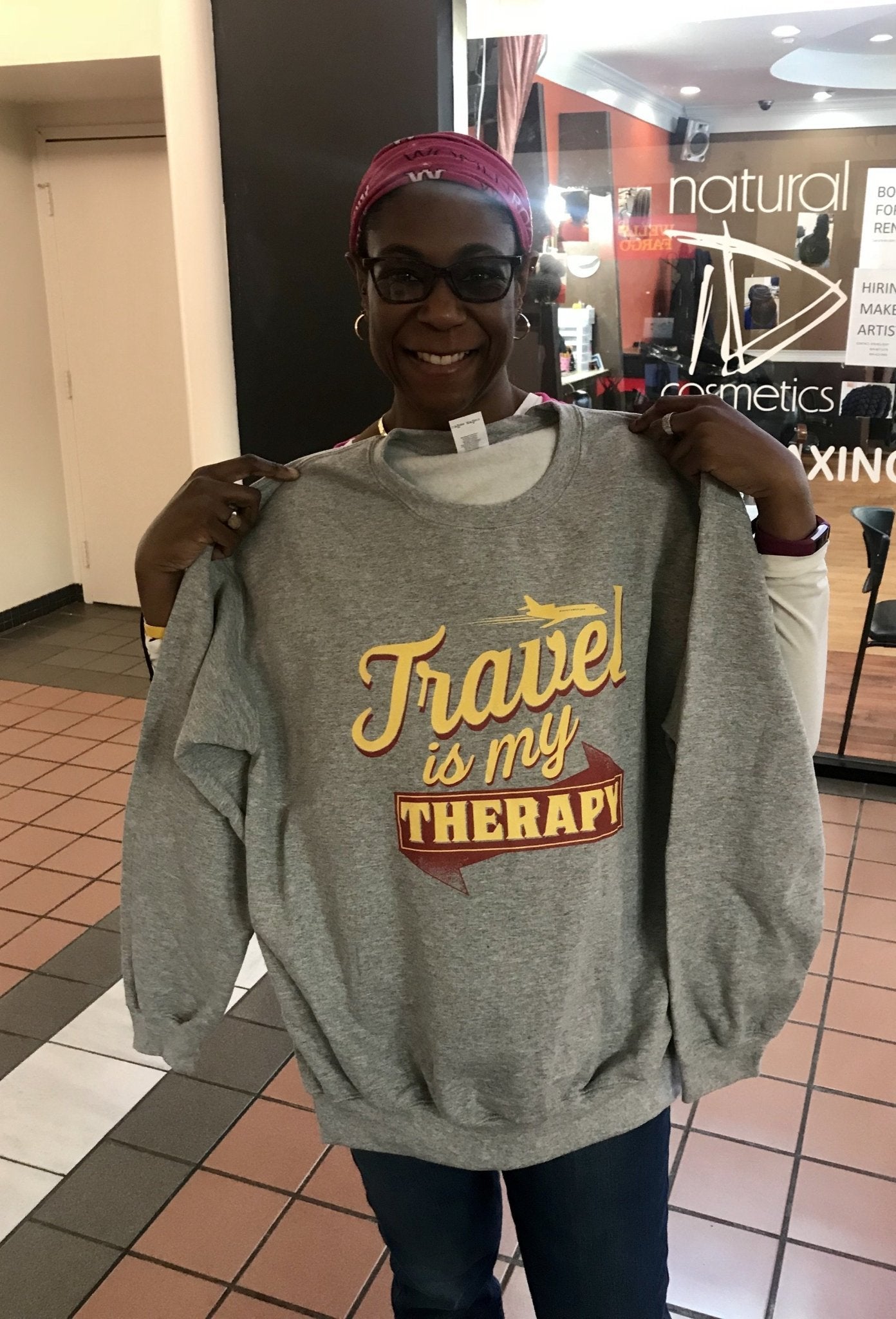 Travel is My Therapy Unisex Sweatshirt - Chocolate Ancestor