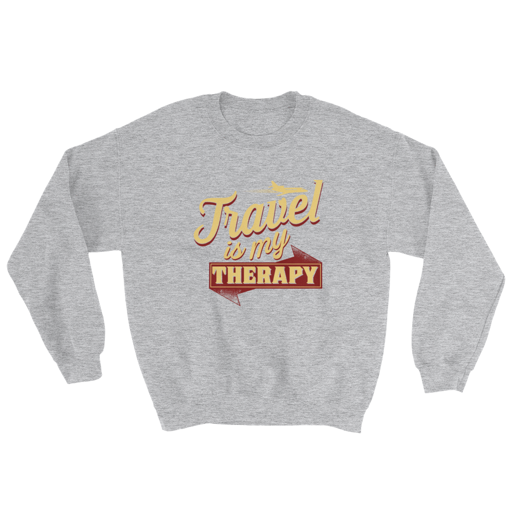 Travel is My Therapy Unisex Sweatshirt - Chocolate Ancestor