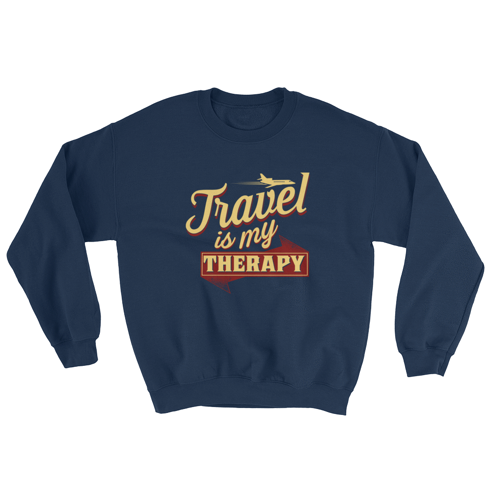 Travel is My Therapy Unisex Sweatshirt - Chocolate Ancestor