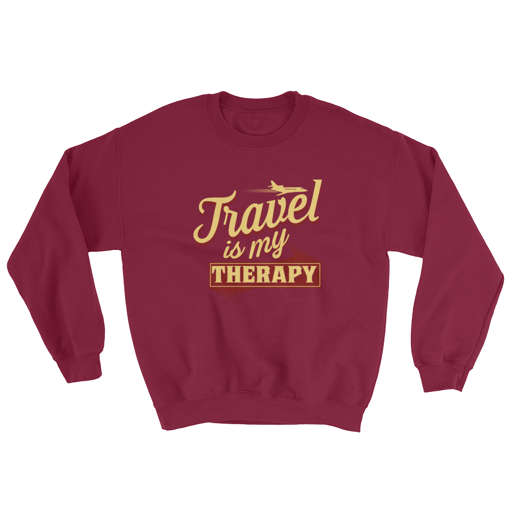 Travel is My Therapy Unisex Sweatshirt - Chocolate Ancestor