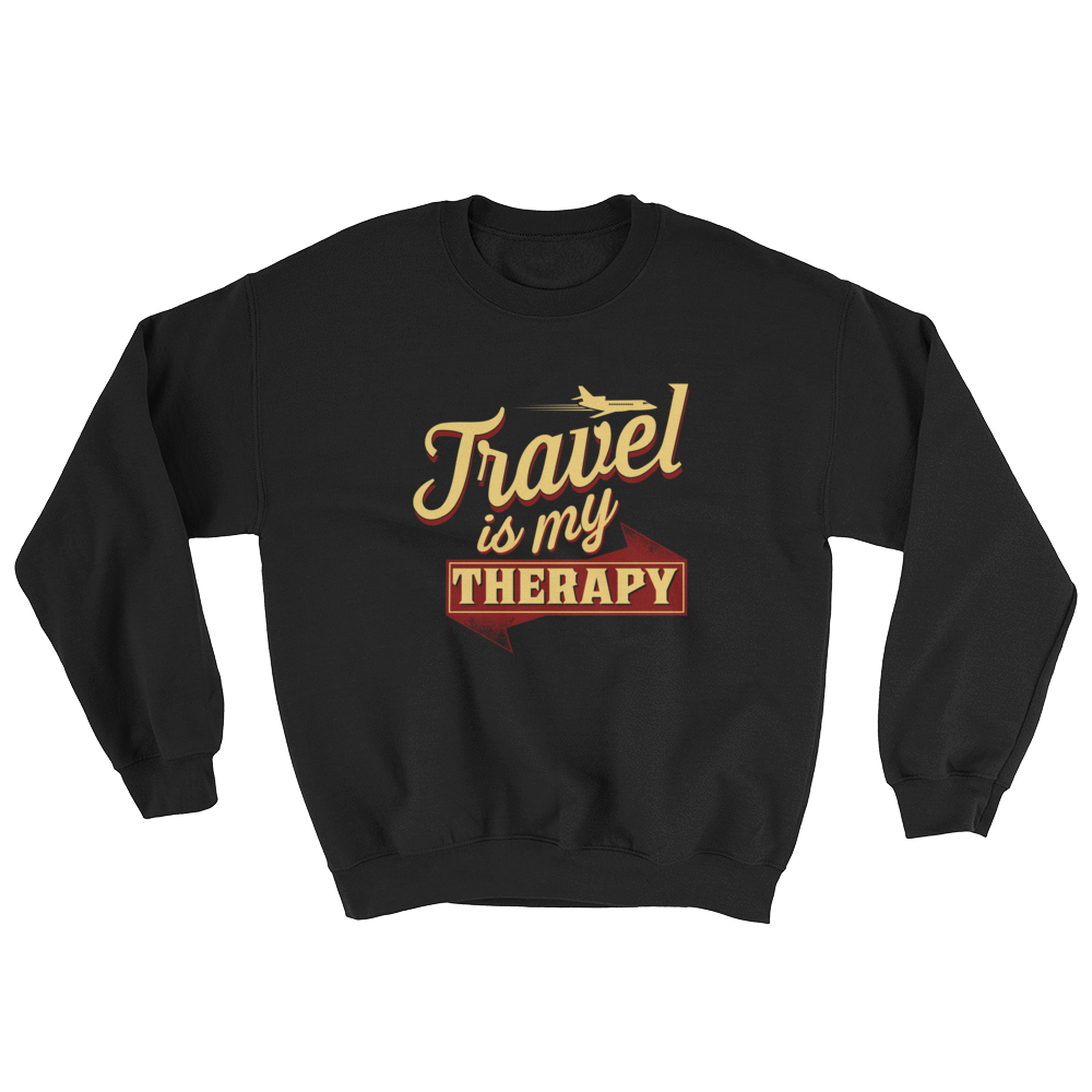 Travel is My Therapy Unisex Sweatshirt - Chocolate Ancestor