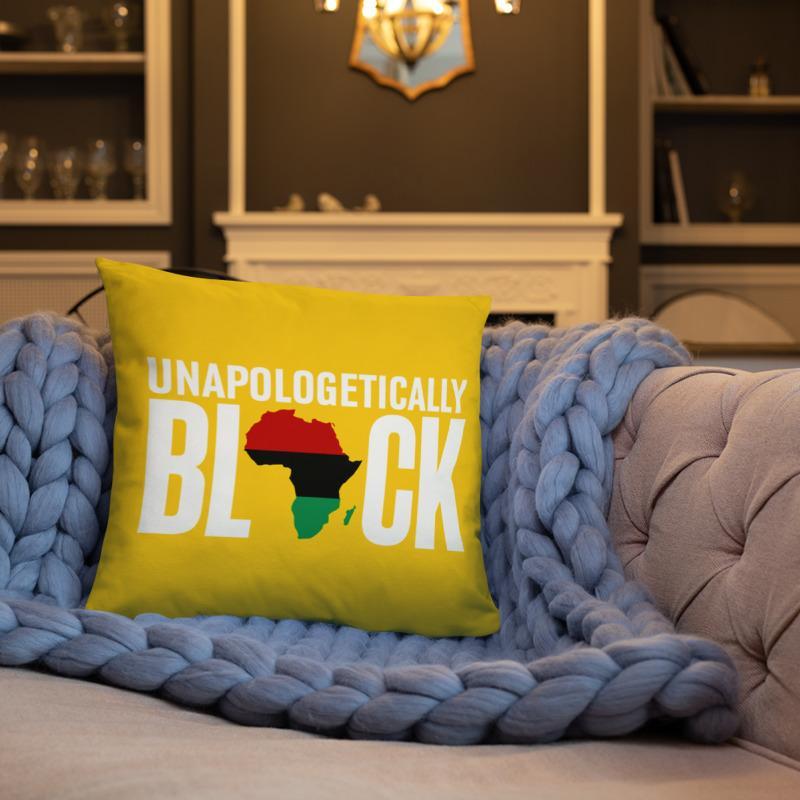 Unapologetically Black RBG Pan-African Square Pillow - Chocolate Ancestor
