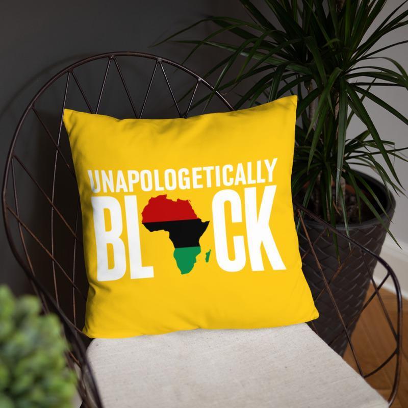Unapologetically Black RBG Pan-African Square Pillow - Chocolate Ancestor