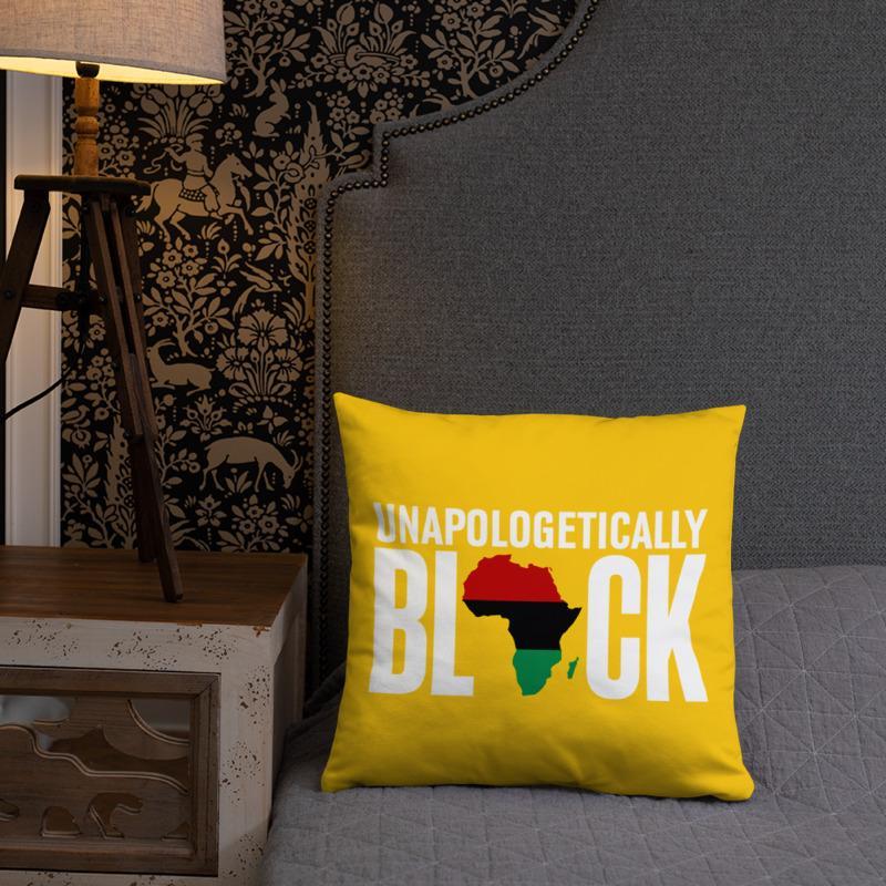 Unapologetically Black RBG Pan-African Square Pillow - Chocolate Ancestor