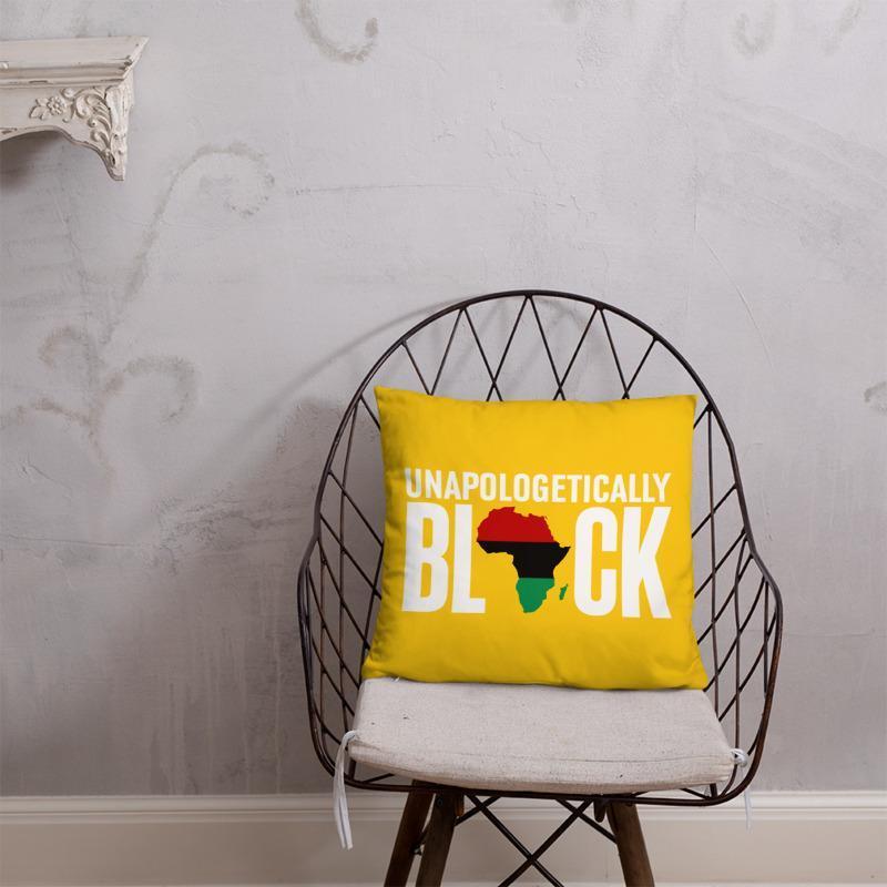 Unapologetically Black RBG Pan-African Square Pillow - Chocolate Ancestor